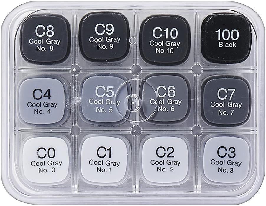 Copic Classic, Alcohol-based Markers, 12pc Set, Neutral Gray (Discontinued model: EAN 4511338002179) - Image 8